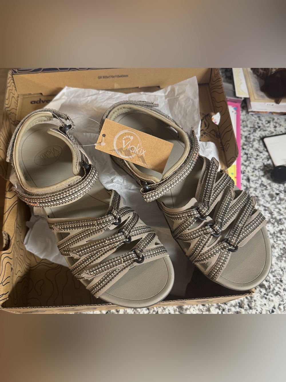 Viakox Women's Strappy Sport Sandal - Taupe 9